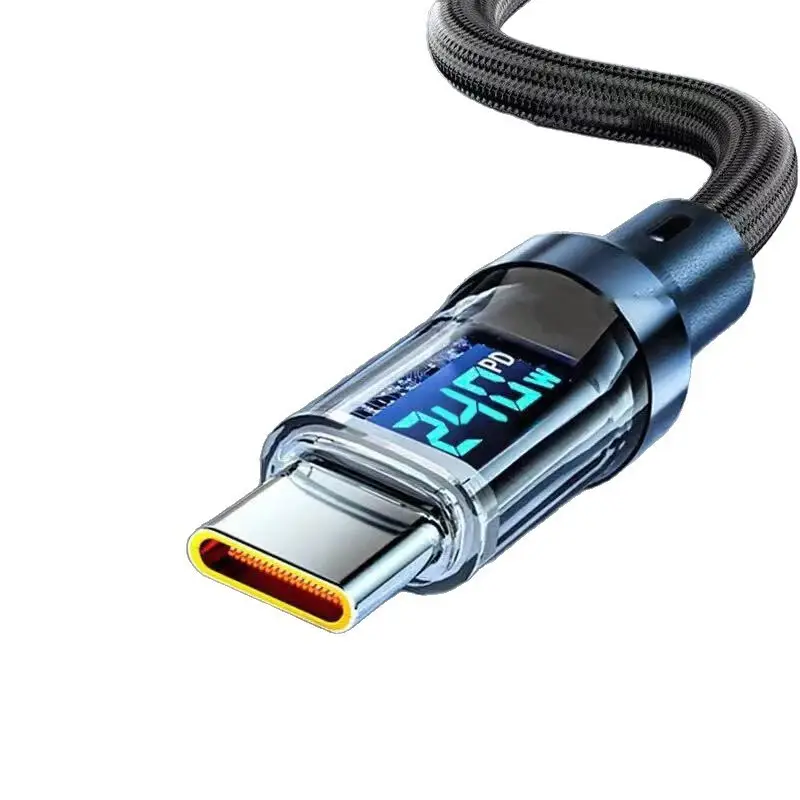 Smart Digital Display Type-C Data Cable 240W Super Fast Charging Suitable for Huawei Oppo Xiaomi Apple 15 Charging Cable