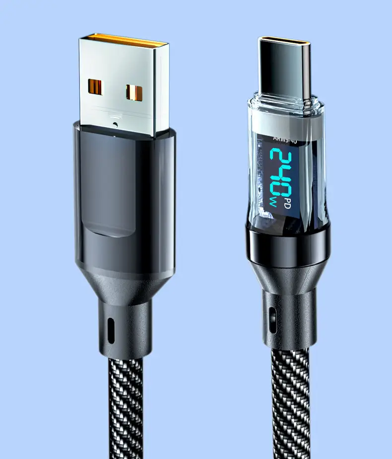 Smart Digital Display Type-C Data Cable 240W Super Fast Charging Suitable for Huawei Oppo Xiaomi Apple 15 Charging Cable — feature 16