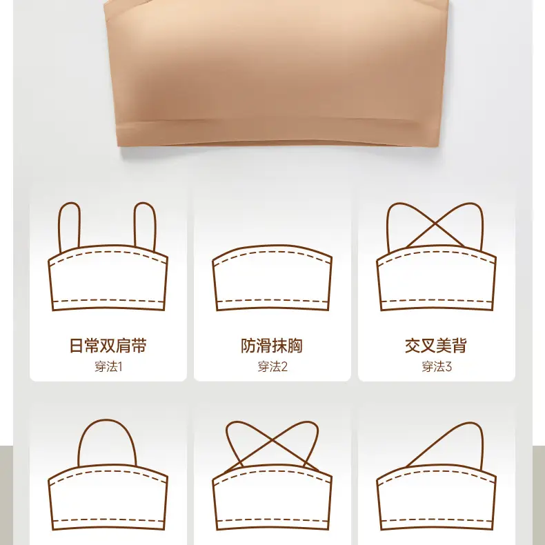 102 Summer Seamless Non-Slip Invisible Thin Strapless Bra for Women with Small Bust, Push-Up Bra, Tube Top — feature 6