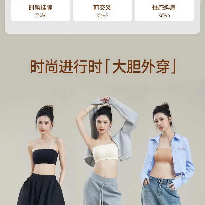 102 Summer Seamless Non-Slip Invisible Thin Strapless Bra for Women with Small Bust, Push-Up Bra, Tube Top — feature 7