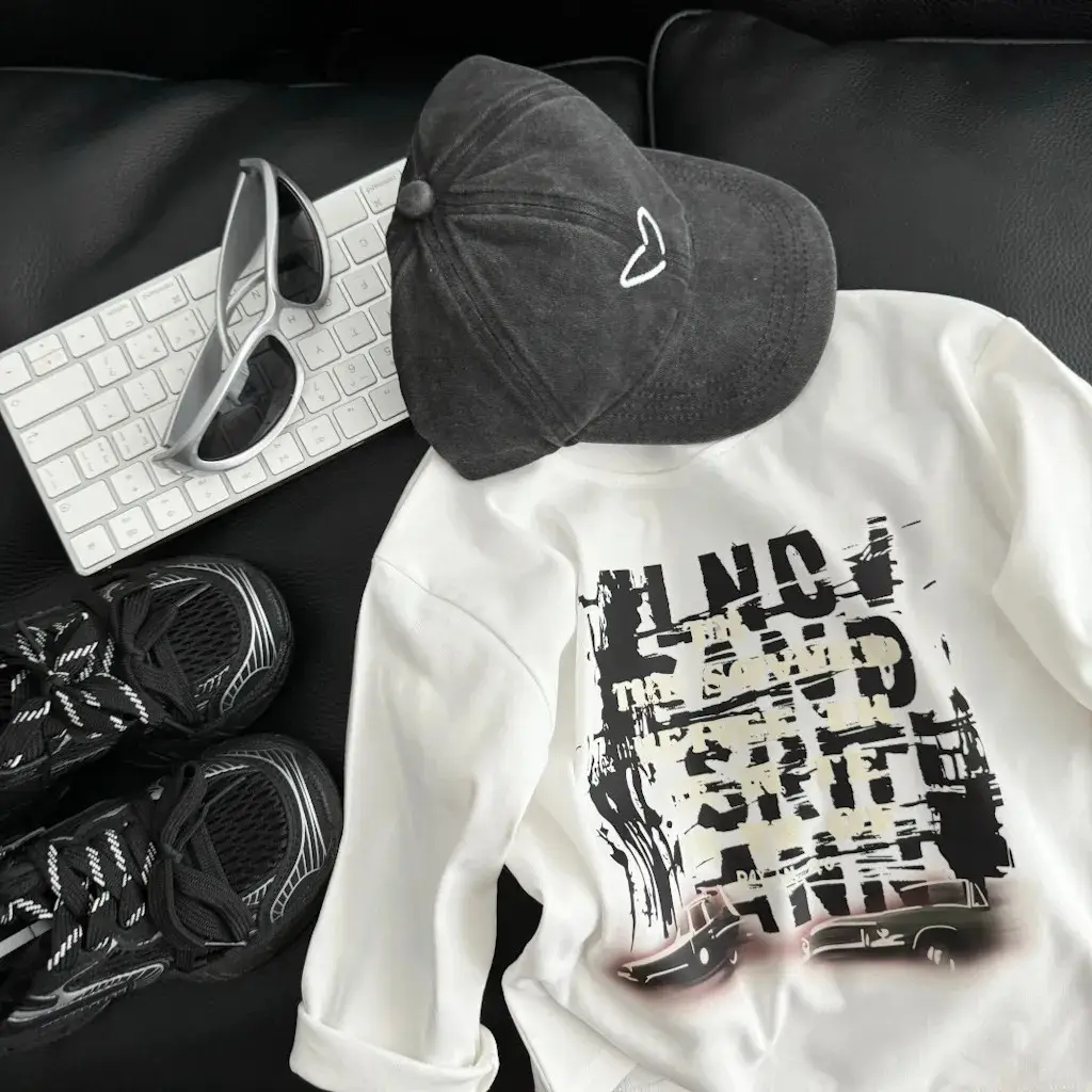 Autumn Korean Style Boys T-Shirt White Loose Cotton - Image 7