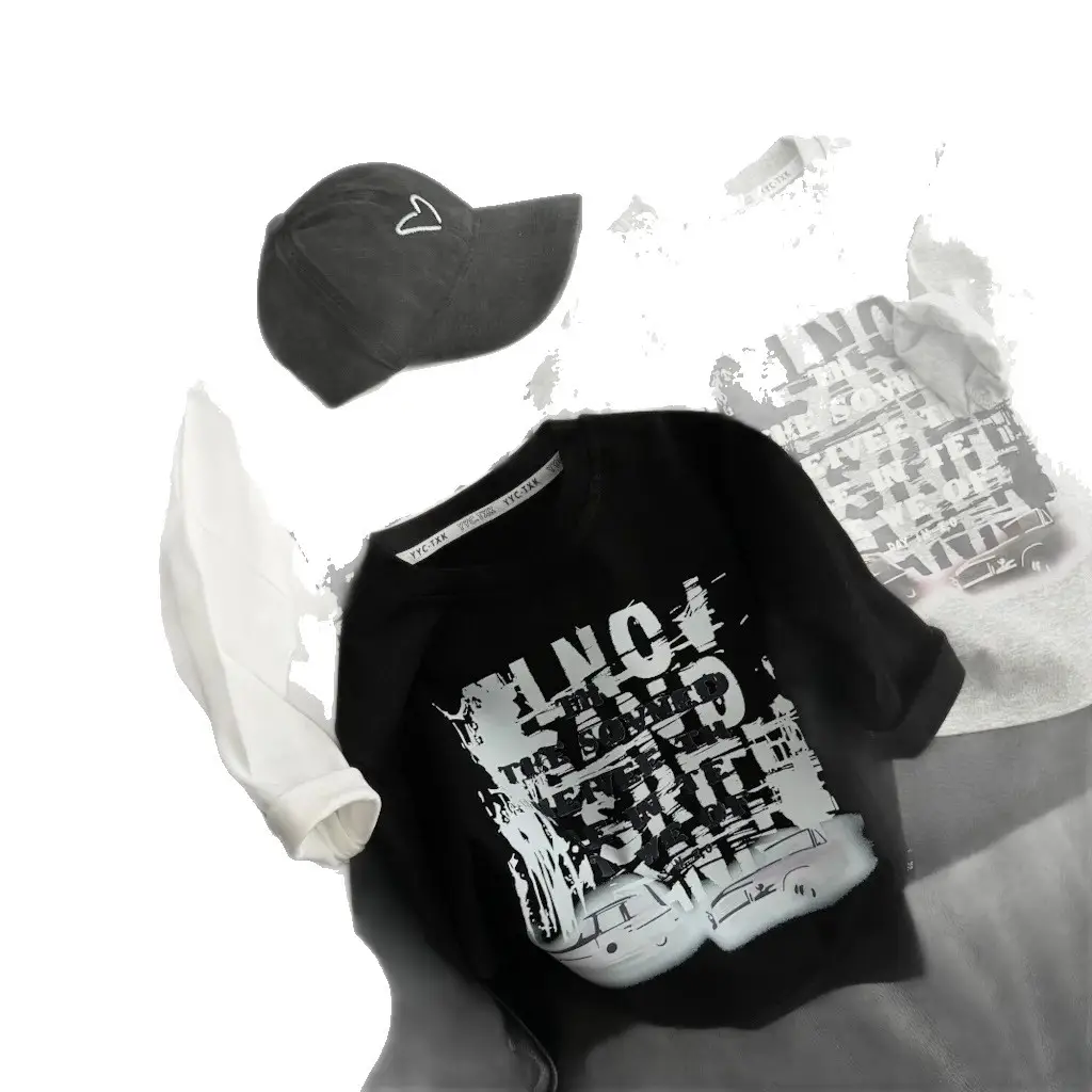 Autumn Korean Style Boys T-Shirt White Loose Cotton - Image 8