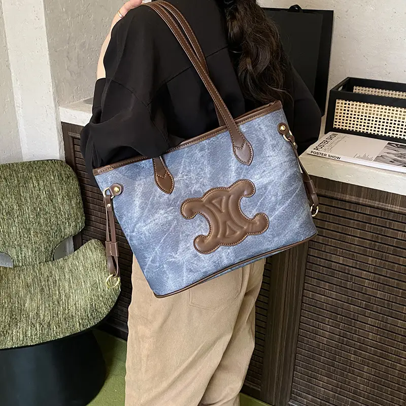 Cross-Border 2026 Tan Embroidered Shoulder Bag for Women
