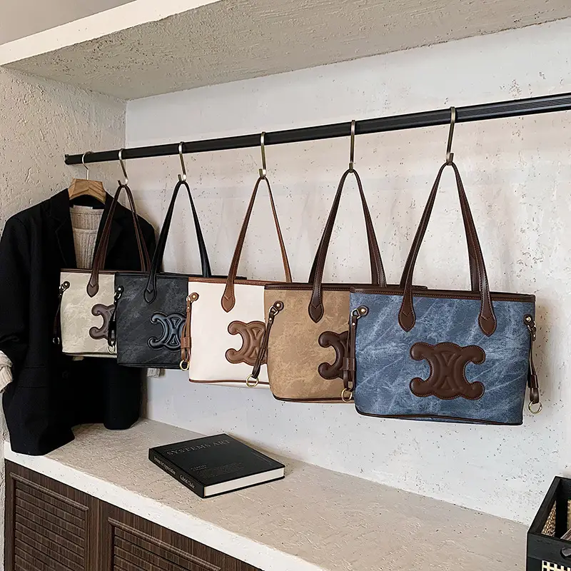Cross-Border 2026 Tan Embroidered Shoulder Bag for Women