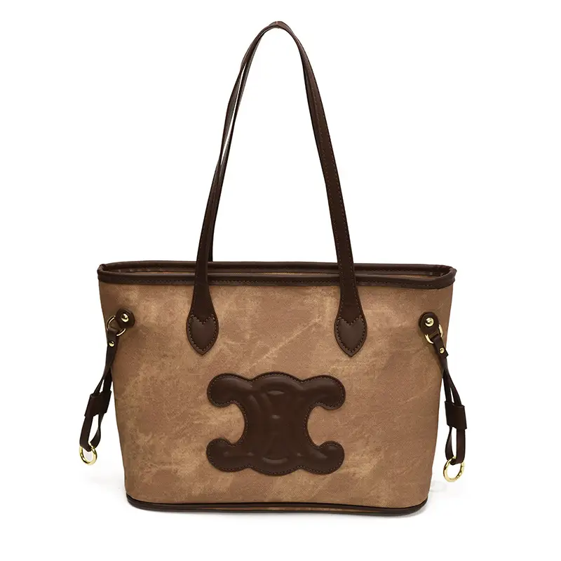 Cross-Border 2026 Tan Embroidered Shoulder Bag for Women