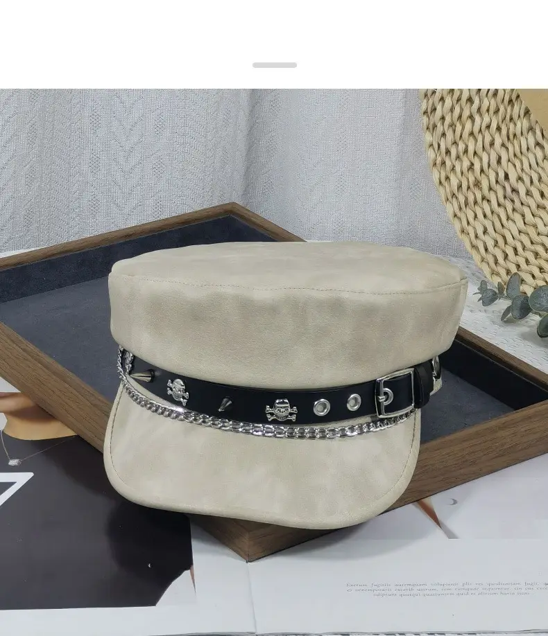 Women's Vintage Gradient Beret Navy Face-Slimming Cap Large Circumference — feature 11