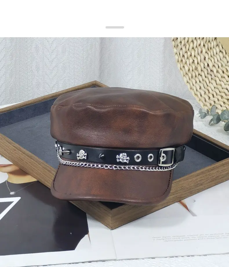 Women's Vintage Gradient Beret Navy Face-Slimming Cap Large Circumference — feature 17