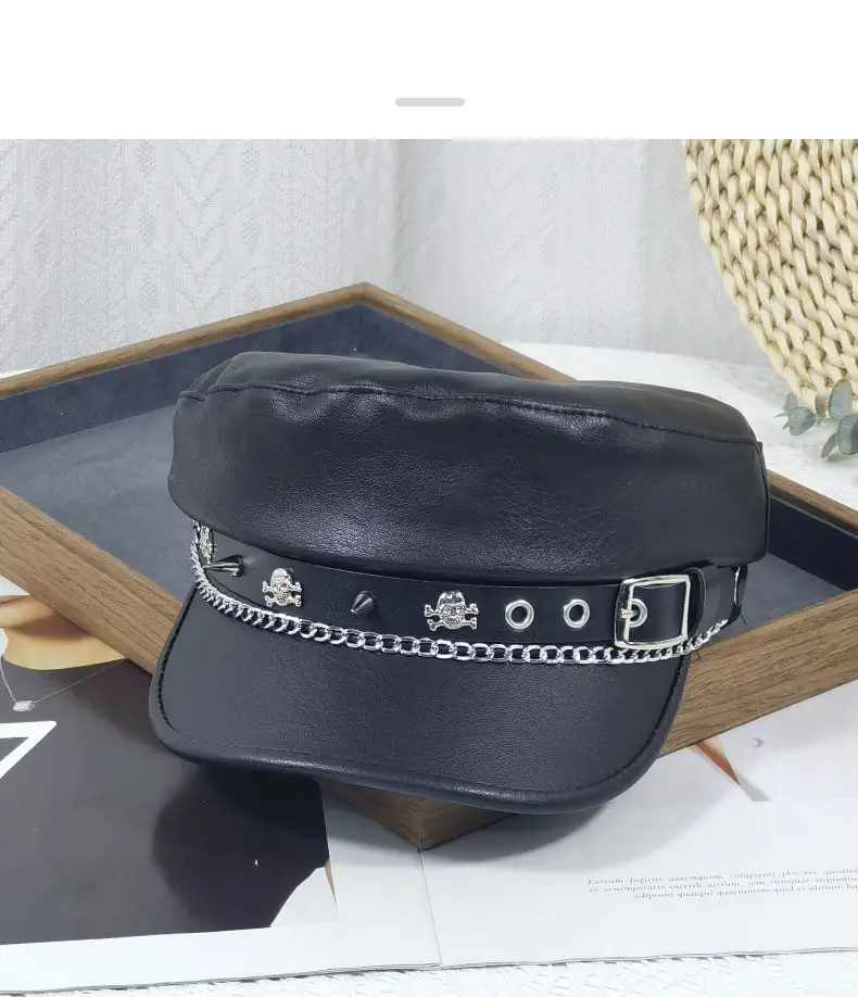 Women's Vintage Gradient Beret Navy Face-Slimming Cap Large Circumference — feature 20