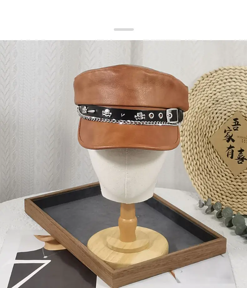 Women's Vintage Gradient Beret Navy Face-Slimming Cap Large Circumference — feature 7