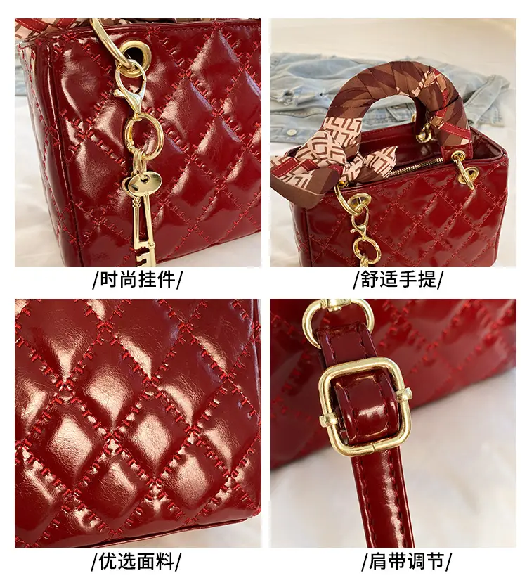 Red Quilted Princess Diana Style Handbag for Women — feature 10