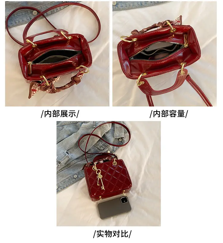 Red Quilted Princess Diana Style Handbag for Women — feature 12