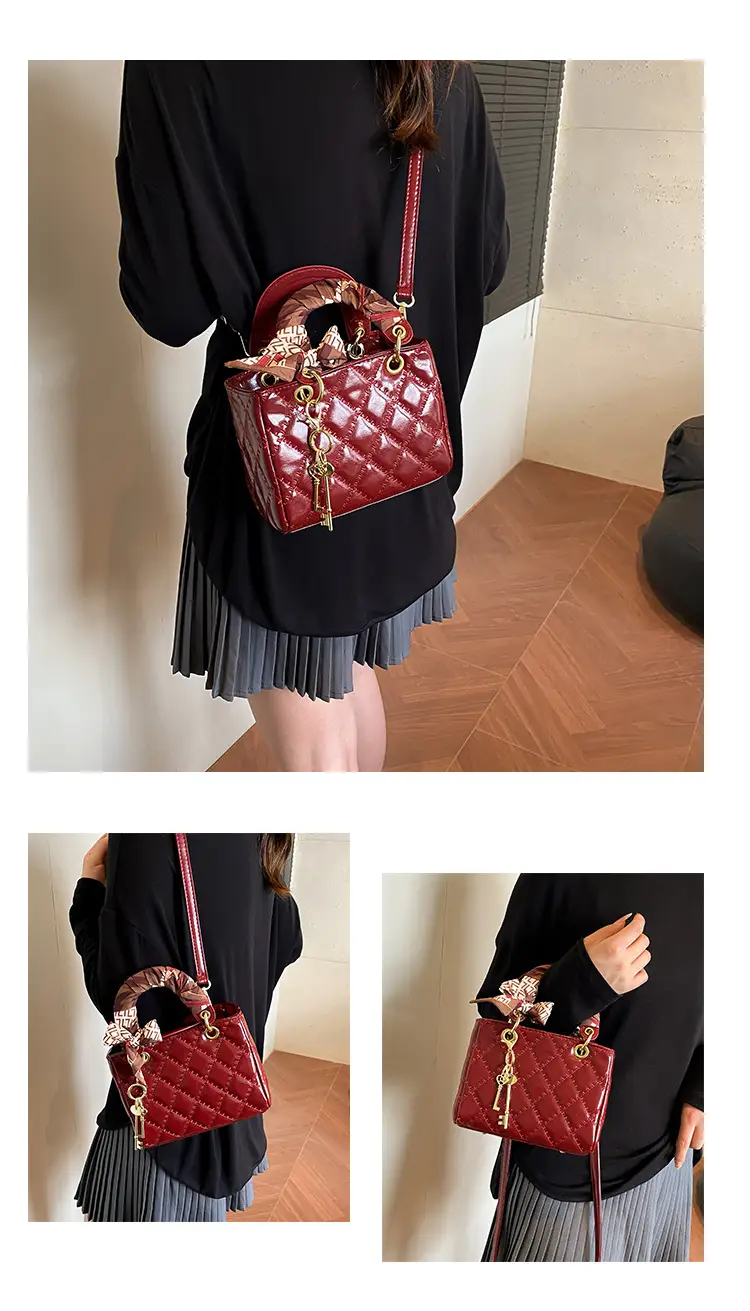 Red Quilted Princess Diana Style Handbag for Women — feature 15
