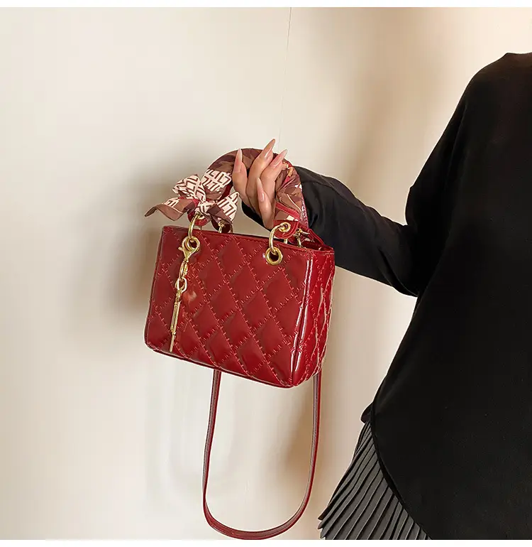 Red Quilted Princess Diana Style Handbag for Women — feature 18