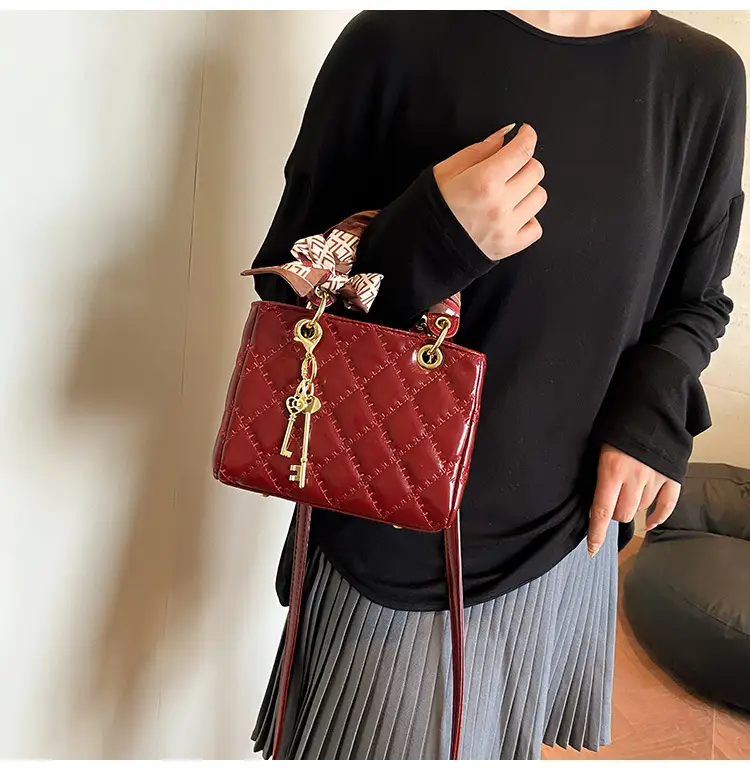 Red Quilted Princess Diana Style Handbag for Women — feature 20