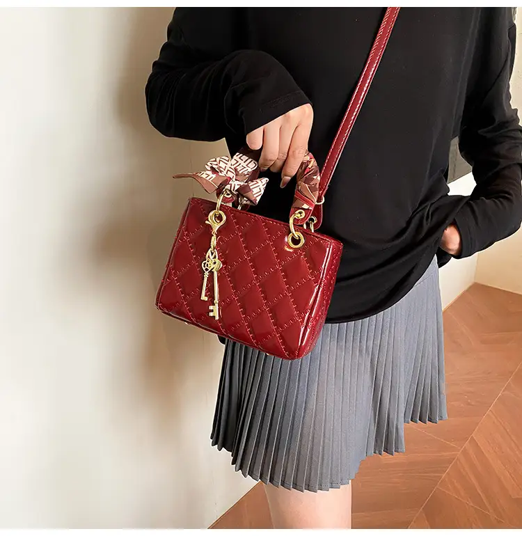Red Quilted Princess Diana Style Handbag for Women — feature 21
