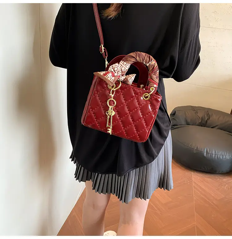Red Quilted Princess Diana Style Handbag for Women — feature 22