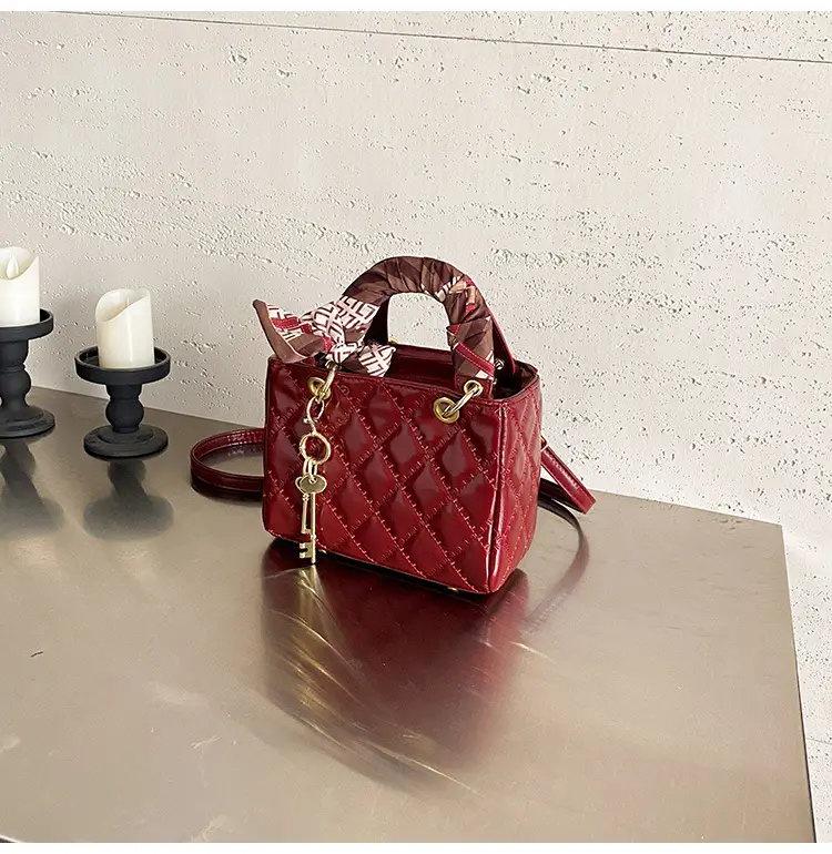 Red Quilted Princess Diana Style Handbag for Women — feature 40