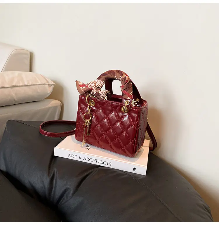 Red Quilted Princess Diana Style Handbag for Women — feature 44
