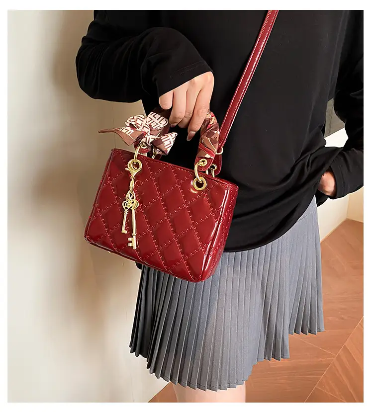 Red Quilted Princess Diana Style Handbag for Women — feature 8