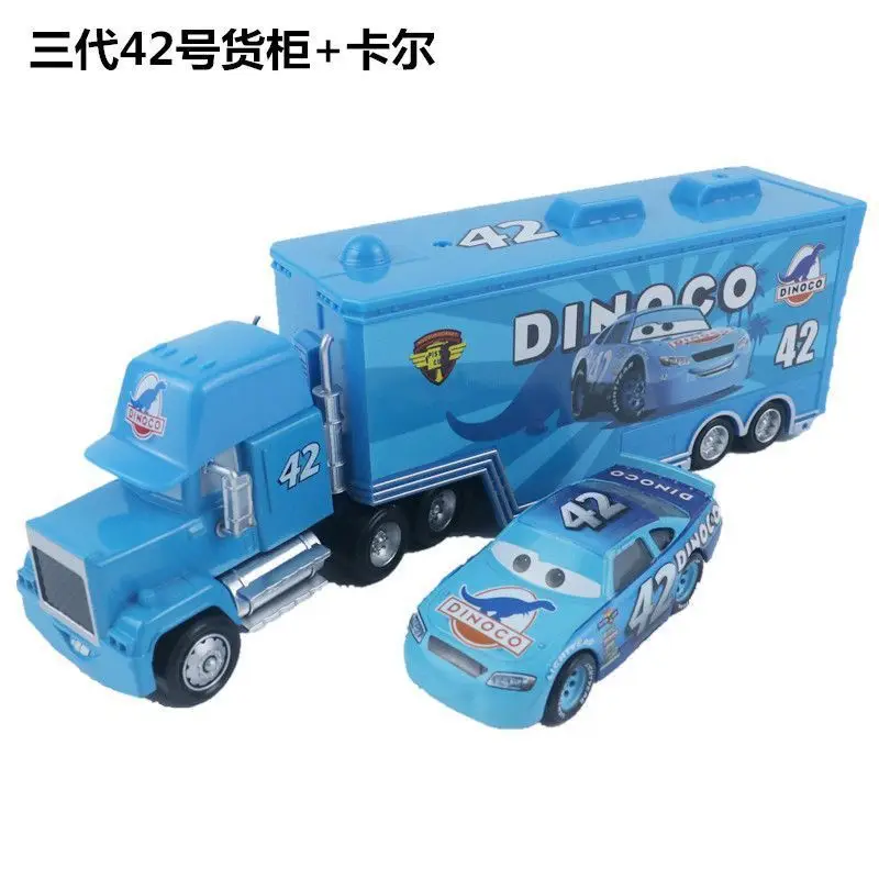 Cars Racing Lightning Mcqueen Children's Toy Container Truck Set Complete Model Car