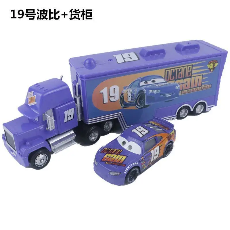 Cars Racing Lightning Mcqueen Children's Toy Container Truck Set Complete Model Car