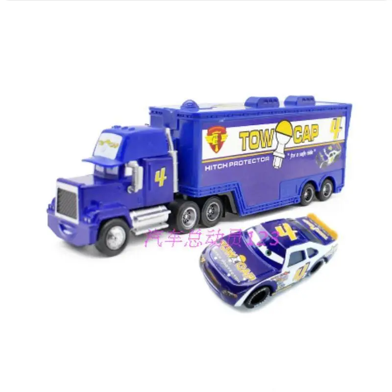 Cars Racing Lightning Mcqueen Children's Toy Container Truck Set Complete Model Car