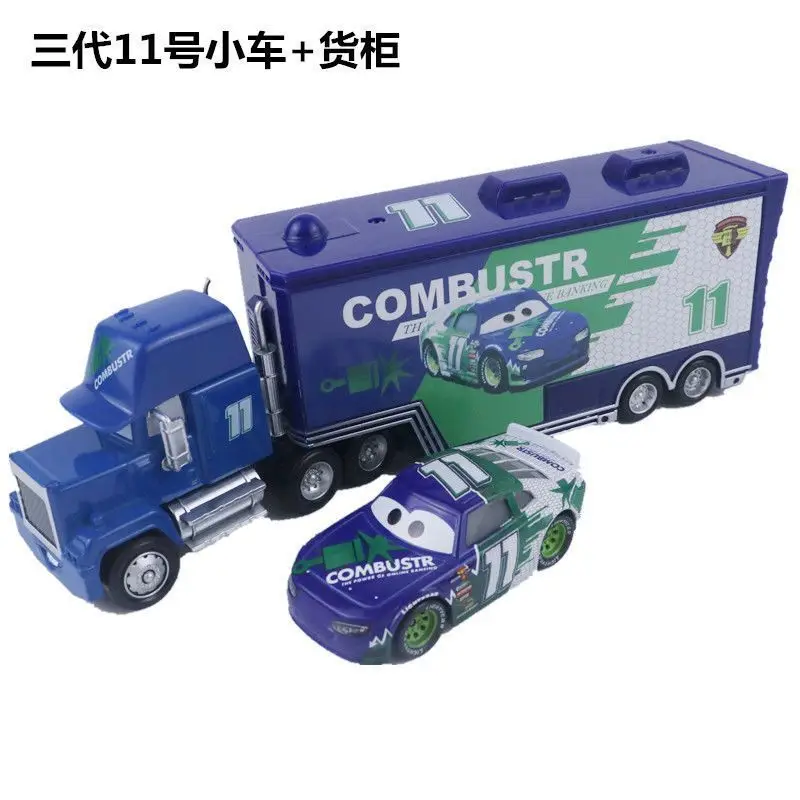 Cars Racing Lightning Mcqueen Children's Toy Container Truck Set Complete Model Car