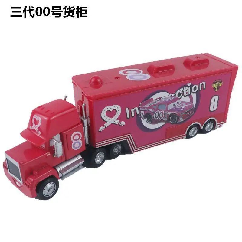 Cars Racing Lightning Mcqueen Children's Toy Container Truck Set Complete Model Car