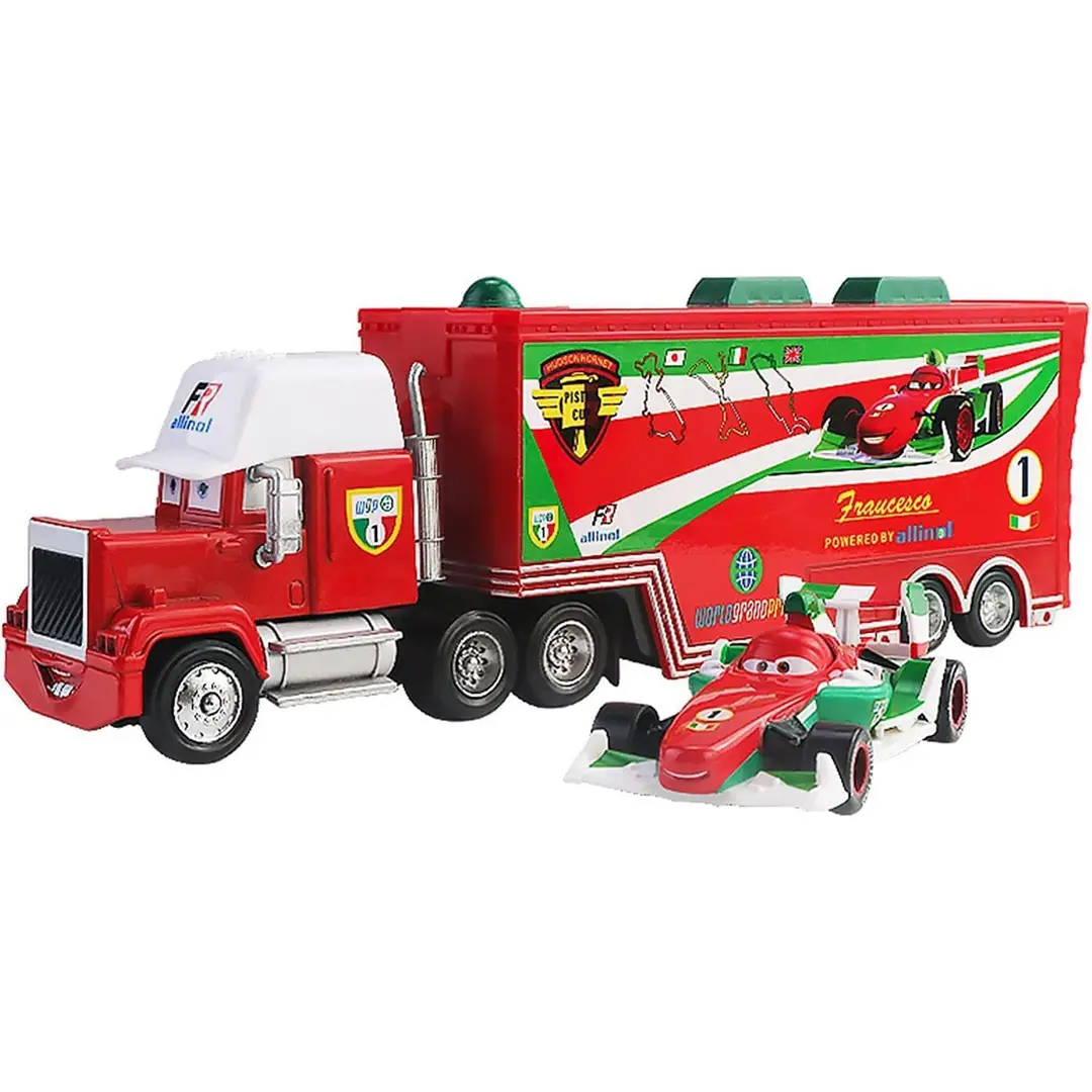 Cars Racing Lightning Mcqueen Children's Toy Container Truck Set Complete Model Car