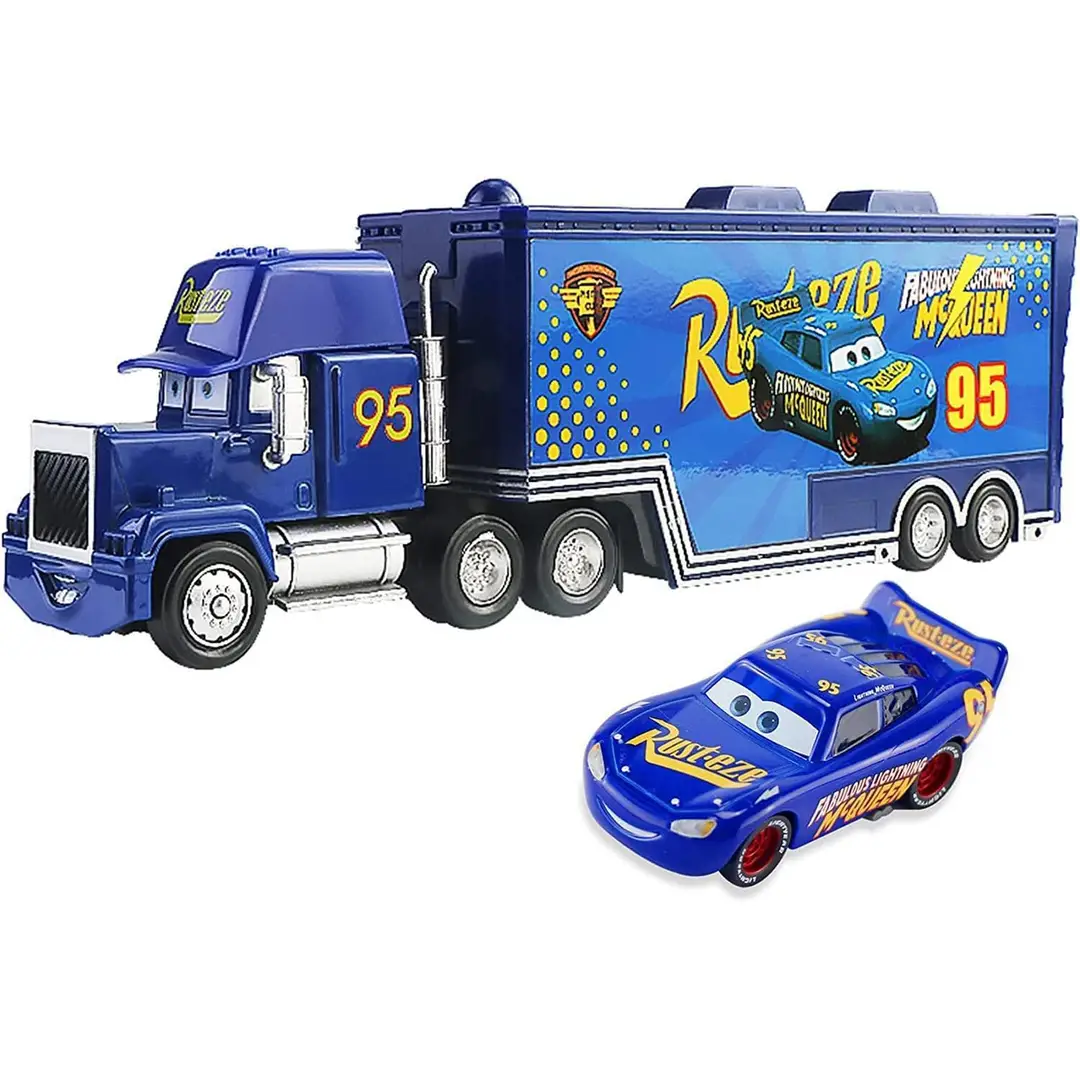 Cars Racing Lightning Mcqueen Children's Toy Container Truck Set Complete Model Car