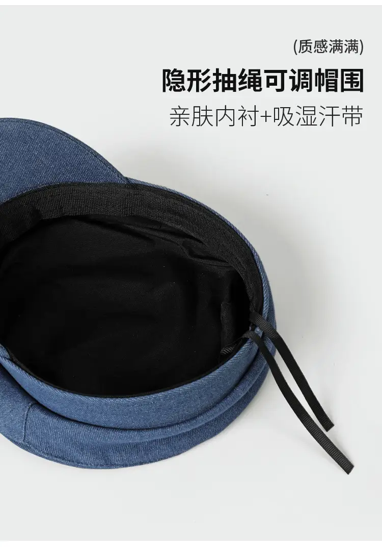 Navy British Style Duck Tongu Hat for Men — feature 6