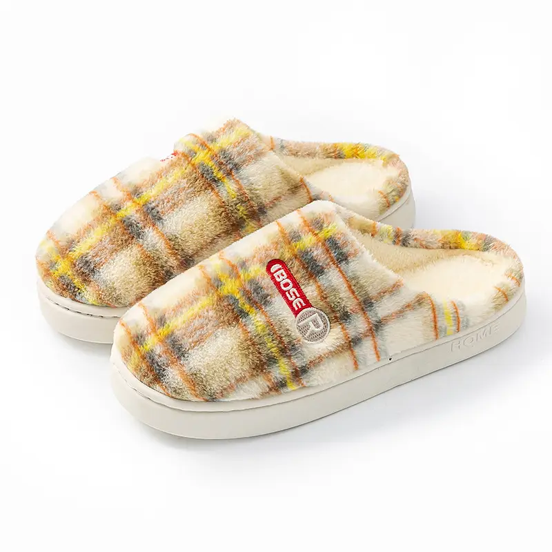 Women Plaid Fleece Lined Slippers Autumn Winter 2025 - Image 6