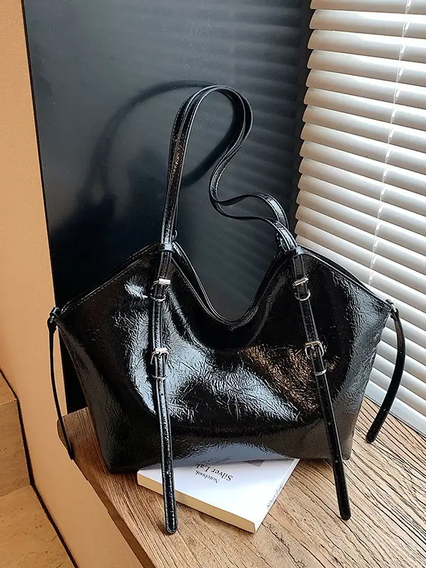 Women Retro Brown Croc Texture Shoulder Bag 2026 - Image 6