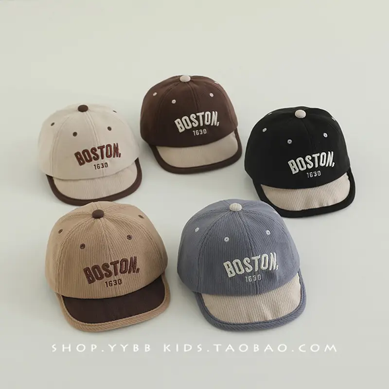 Kids Boston Letter Baseball Caps for Spring & Autumn - Image 7