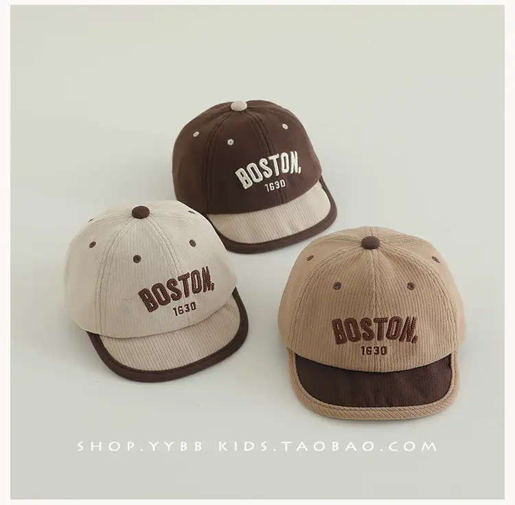 Kids Boston Letter Baseball Caps for Spring & Autumn — feature 4