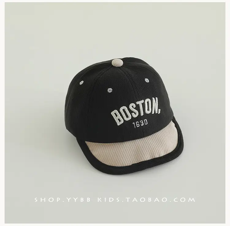 Kids Boston Letter Baseball Caps for Spring & Autumn — feature 9