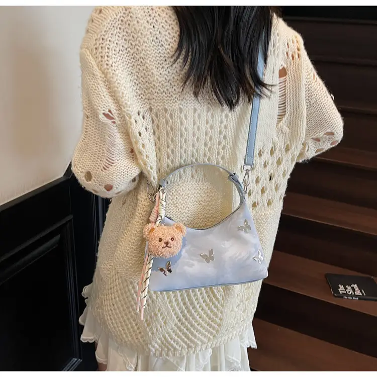 Transparent Butterfly Bag with Bear Charm — feature 12