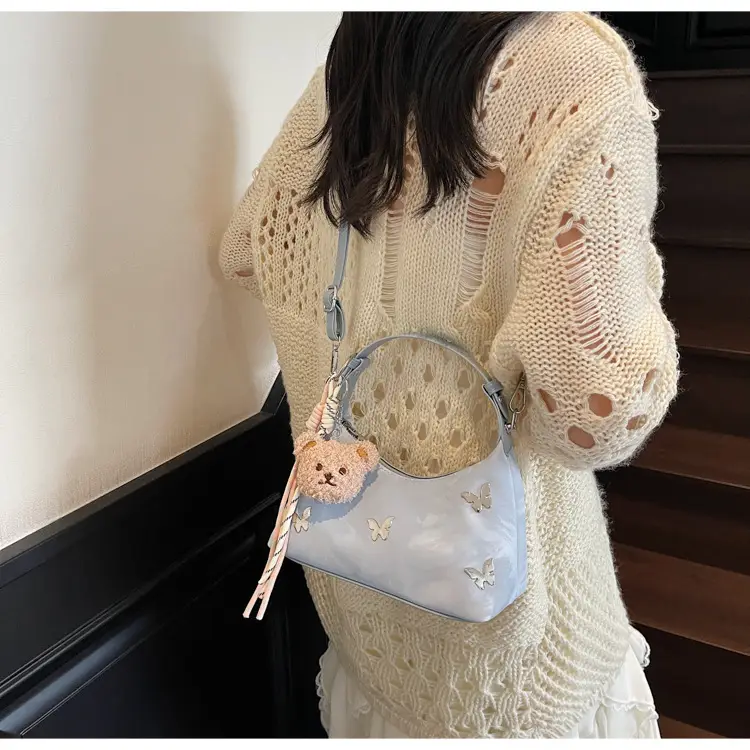 Transparent Butterfly Bag with Bear Charm — feature 13