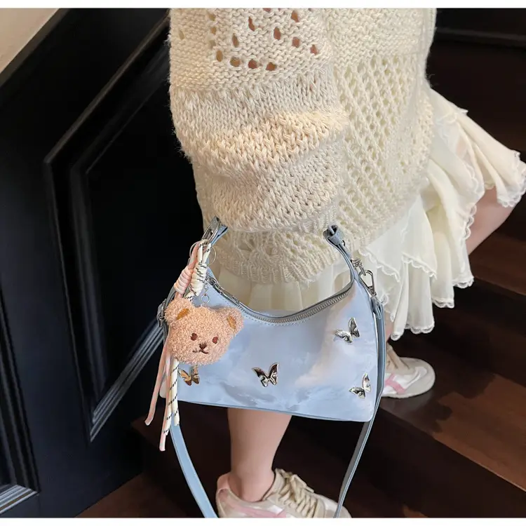 Transparent Butterfly Bag with Bear Charm — feature 14