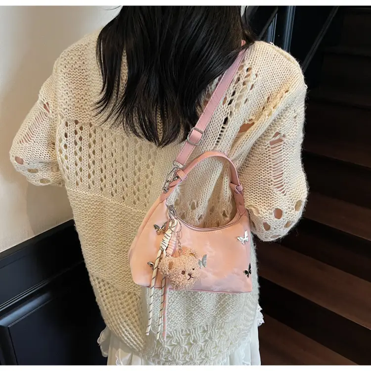 Transparent Butterfly Bag with Bear Charm — feature 15