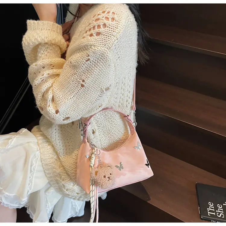 Transparent Butterfly Bag with Bear Charm — feature 16
