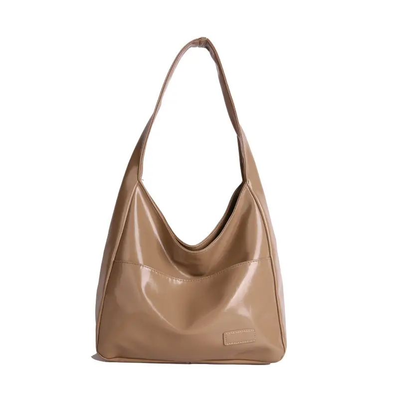 Black Large-Capacity Leather Tote Bag for Women