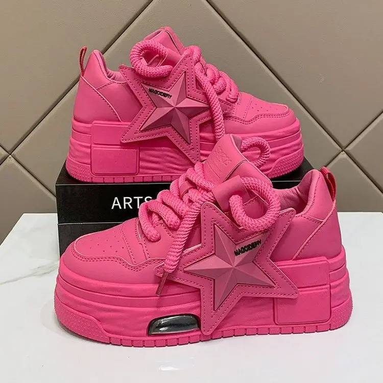 2025 Autumn New Ins Thick-Soled Versatile Women's Fashion Casual Shoes Student Height-Increasing Leather White Sneakers for Women — feature 6