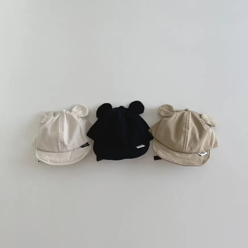 Cute White Beanie Baby Hat Spring Autumn Sunshade - Image 3