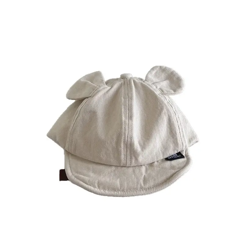 Cute White Beanie Baby Hat Spring Autumn Sunshade - Image 6
