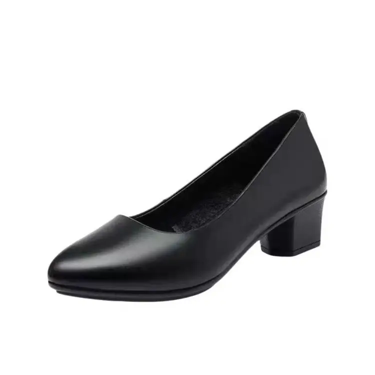 Soft Leather Soft Sole Shoes 2025 New Comfortable Mother's Shoes Middle-Aged Women's Shoes Middle-Aged and Elderly Autum Mid-Heeled Women's Leather Shoes - Image 6