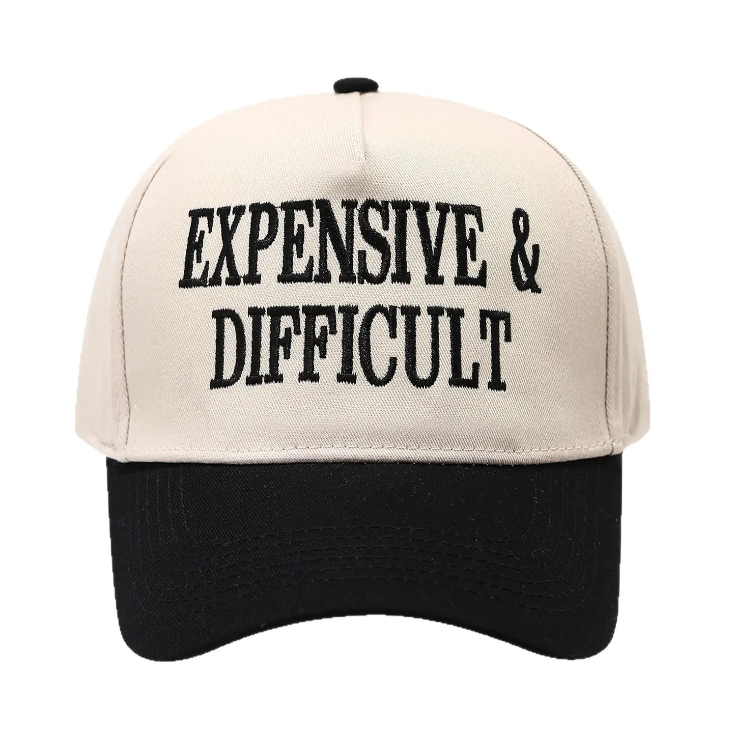 2025 Autumn Letter Patchwork Baseball Cap Beige Blue Men Women