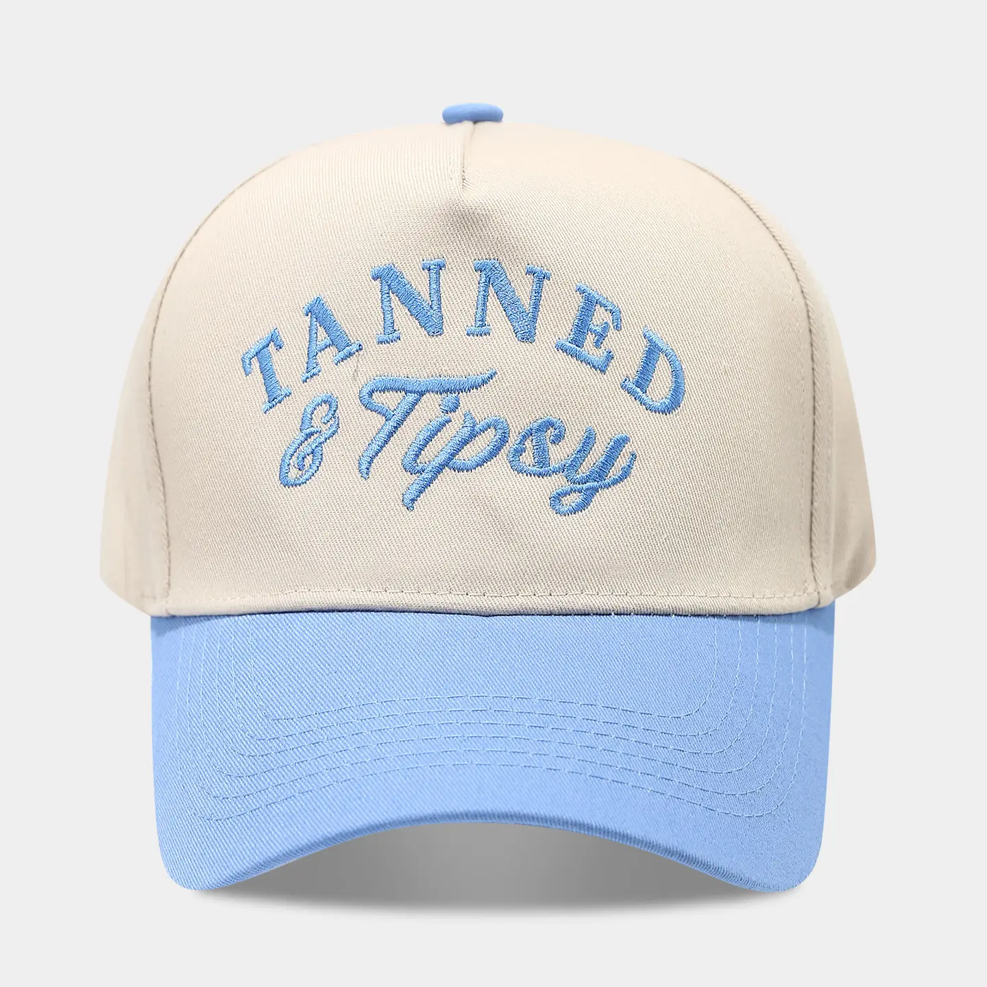 2025 Autumn Letter Patchwork Baseball Cap Beige Blue Men Women