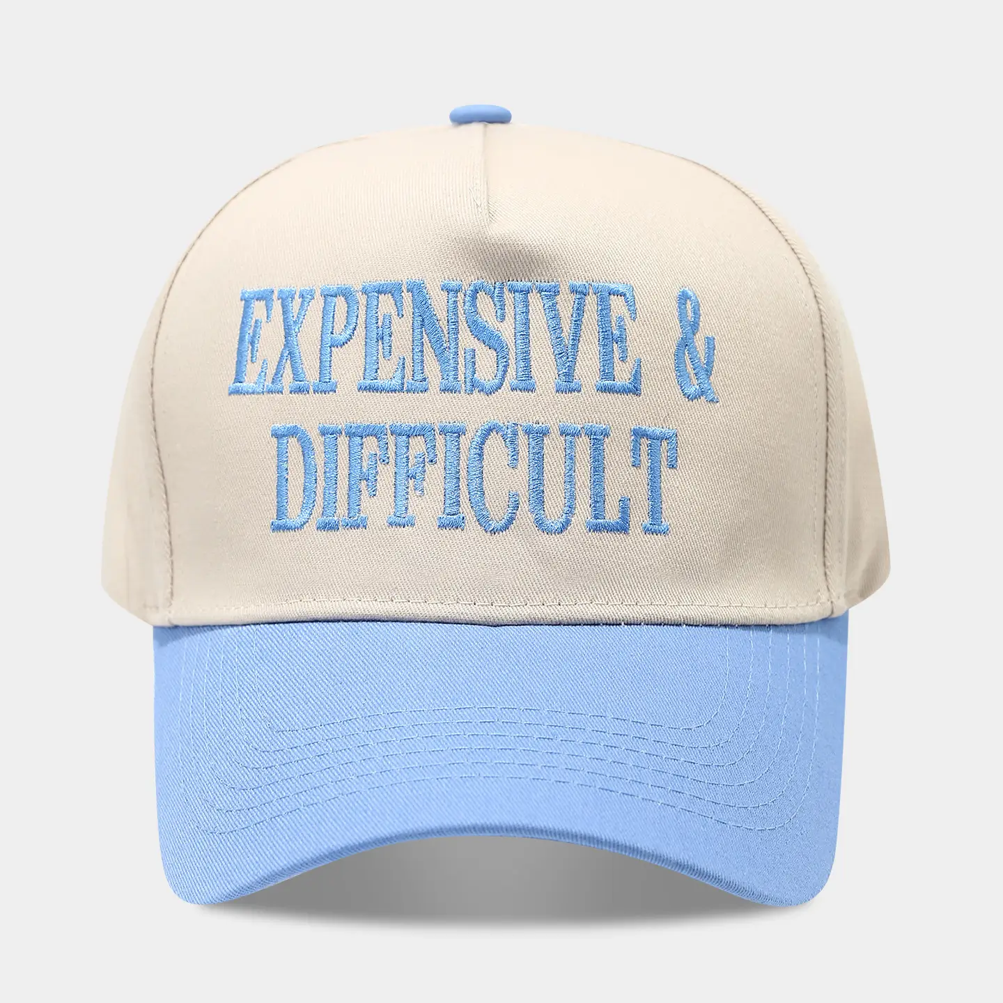 2025 Autumn Letter Patchwork Baseball Cap Beige Blue Men Women