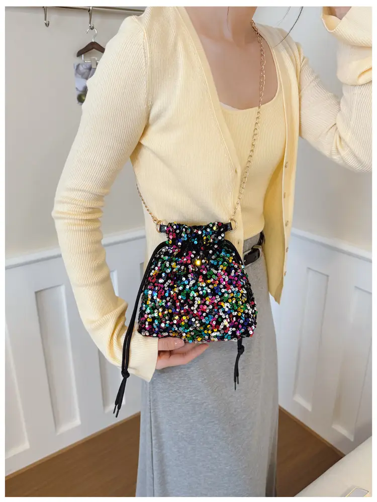 Women Sequined Drawstring Bucket Bag 2025 New Fashion — feature 11